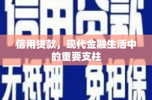 江岸信用贷款，现代金融生活中的重要支柱