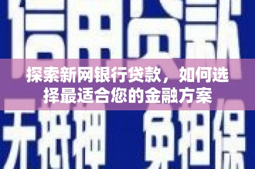 江岸探索新网银行贷款，如何选择最适合您的金融方案