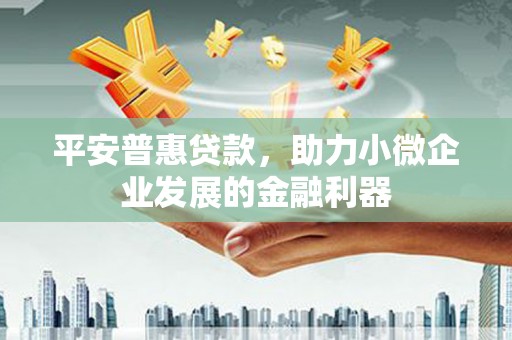 江岸平安普惠贷款，助力小微企业发展的金融利器