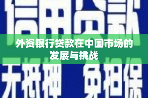 江岸外资银行贷款在中国市场的发展与挑战