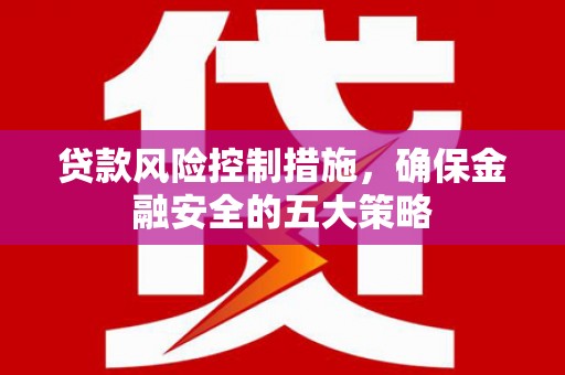 江岸贷款风险控制措施，确保金融安全的五大策略