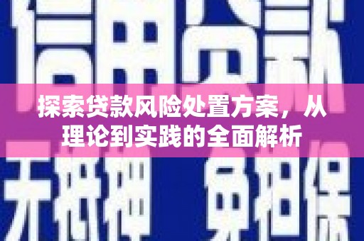 江岸探索贷款风险处置方案，从理论到实践的全面解析