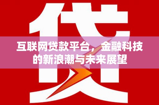 江岸互联网贷款平台，金融科技的新浪潮与未来展望