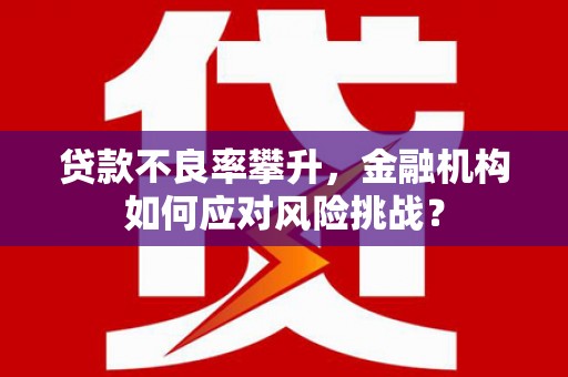 江岸贷款不良率攀升，金融机构如何应对风险挑战？