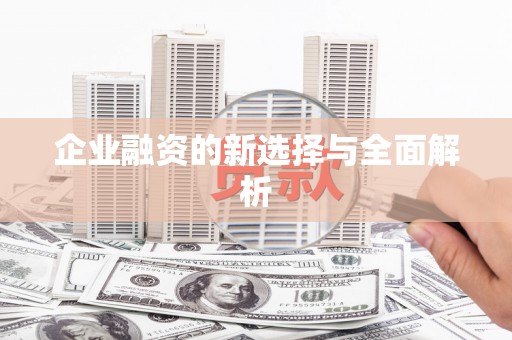 江岸企业融资的新选择与全面解析